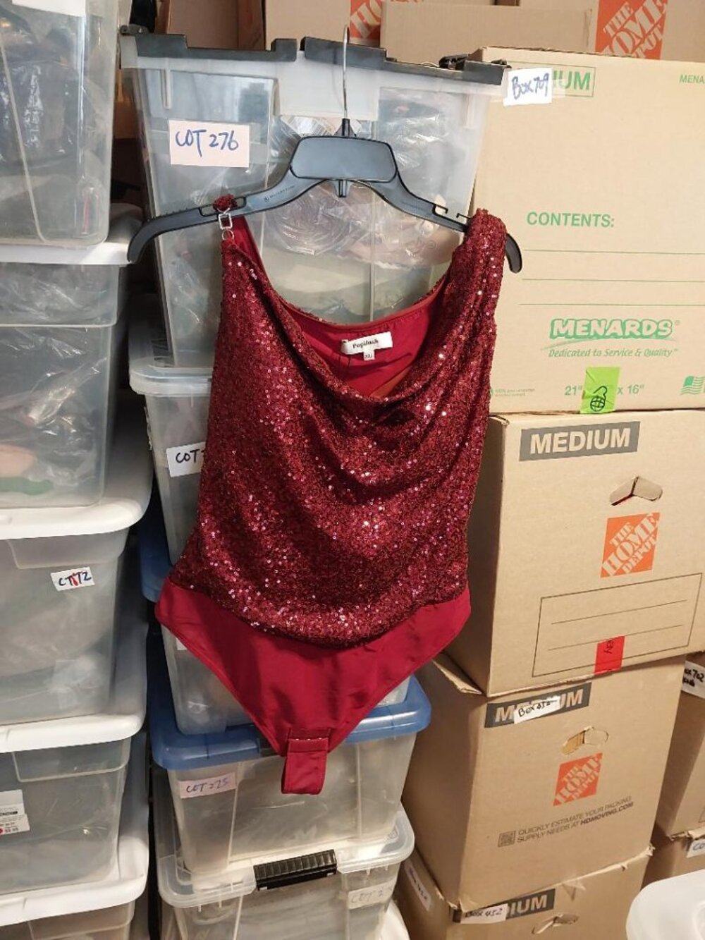 NEW TAG ! Popilush Sequin Dress Built In Shapewear Red Wine Size XXL